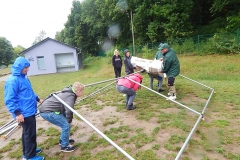 Hier entsteht das Aufenthaltszelt!
